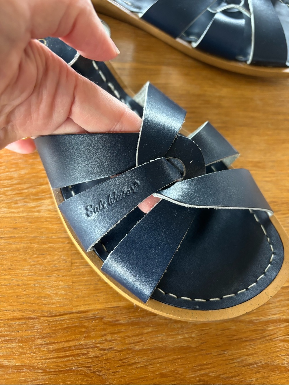 Salt Water Sandals, Navy Leather, 7 - Picture 6 of 9